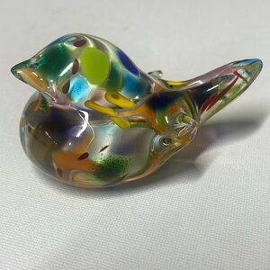 JAMES HAYES HAND BLOWN ART GLASS BIRD BEAUTIFUL COLORS signed